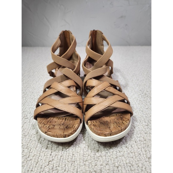 Eileen Fisher Verge Women's‎ Sandal size 6.5 Camel Leather Gladiator Shoes - Picture 2 of 6